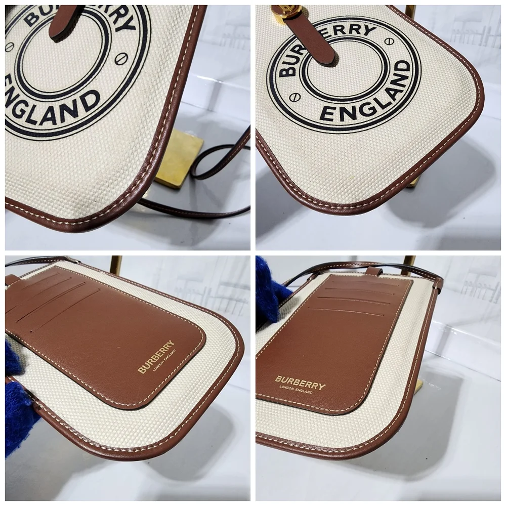 Burberry England sacoche canvas and calf leather crossbody bag Brown/Cre…